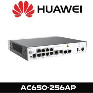 A Huawei network switch with multiple ports and the model number AC650-256AP on a white background.