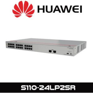 A Huawei S110-24LP2SR network switch with multiple ports and branding on a plain background.