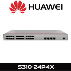 Front view of a Huawei S310-24P4X network switch with ports and logo visible.