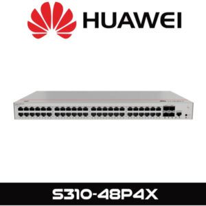 Front view of a Huawei S310-48P4X network switch with ports and model label visible.