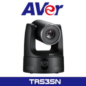 A black AVer TR535N professional PTZ (pan-tilt-zoom) camera on a white background with the AVer logo above and model number below.