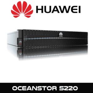 A Huawei OceanStor 5220 storage server rack with company logo displayed above the hardware.