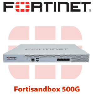 Front view of Fortinet's FortiSandbox 500G, a network security and malware analysis appliance with logo and model name displayed.