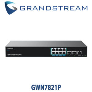 Front view of the Grandstream GWN7821P network switch showcasing its multiple ports and sleek design.