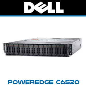 Front view of the Dell PowerEdge C6520 server showcasing multiple drive bays and indicators.