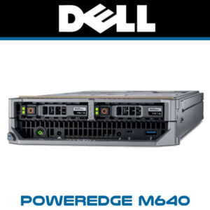 Front view of the Dell PowerEdge M640 server, showcasing drive bays and connectivity ports.