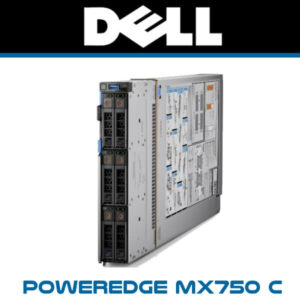 A detailed view of the DELL PowerEdge MX750 C, highlighting its modular design and connectivity options.