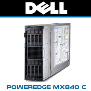 Rear view of the DELL PowerEdge MX840 C server showcasing its design and configuration details.