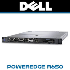 A sleek, front-facing view of the Dell PowerEdge R650 server showcasing its compact design and connectivity features.