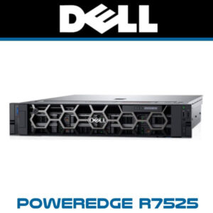 Image of a Dell PowerEdge R7525 server showcasing its sleek design and front panel connectivity options.