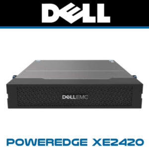 Front view of a Dell PowerEdge XE2420 server with the Dell EMC logo displayed prominently.