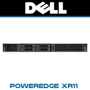 Front view of the Dell PowerEdge XR11 rack server displaying its sleek design and hardware configuration.