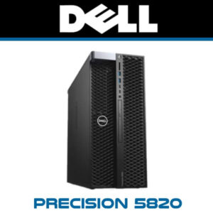 Side view of the DELL Precision 5820 workstation showcasing its sleek design and front ports.