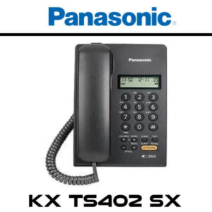 A sleek black desktop phone with a numeric keypad, display screen, and coiled handset, designed for efficient communication.