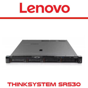 Front view of the Lenovo ThinkSystem SR530 server showing its sleek design and ports.