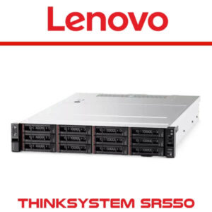 Front view of the Lenovo ThinkSystem SR550 server with multiple drive bays.