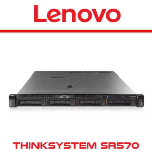 Front view of the Lenovo ThinkSystem SR570 server with multiple drive bays and ports.