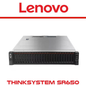 Front view of Lenovo ThinkSystem SR650 server showcasing its design and features.