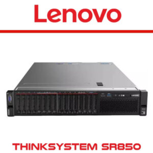 Front view of the Lenovo ThinkSystem SR850 server showcasing its design and features.